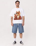 Mockup Boxy Heavyweight Tee White male full-body 48