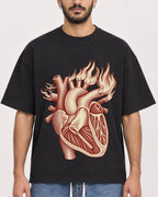 Mockup Boxy Heavyweight Tee Black male close-up 07