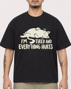 Mockup Boxy Heavyweight Tee Black male close-up 12