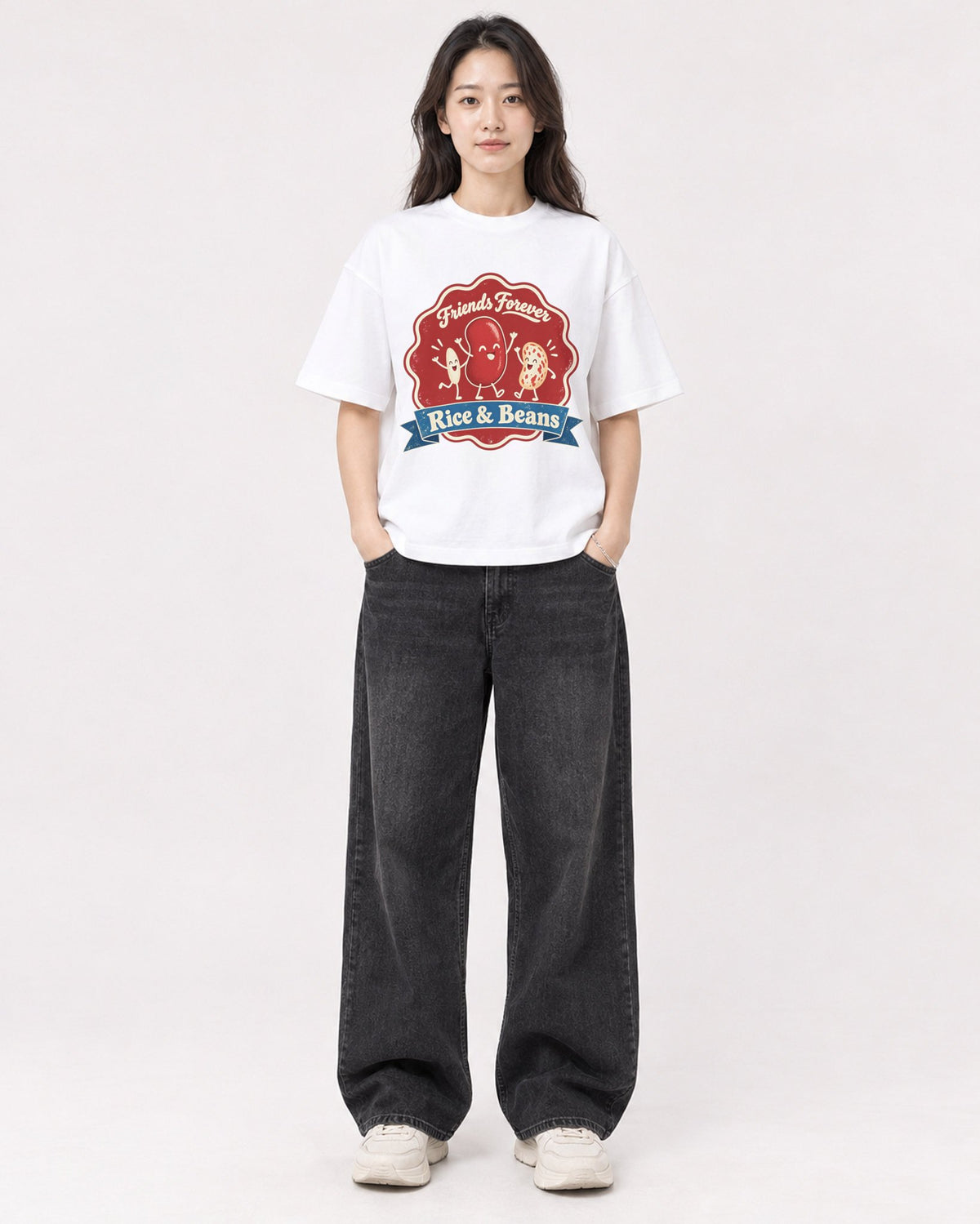 Mockup Boxy Heavyweight Tee White female full-body 03