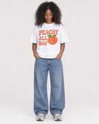 Mockup Boxy Heavyweight Tee White female full-body 05