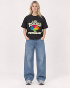 Mockup Boxy Heavyweight Tee Black female full-body 08