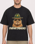 Mockup Boxy Heavyweight Tee Black male close-up 08
