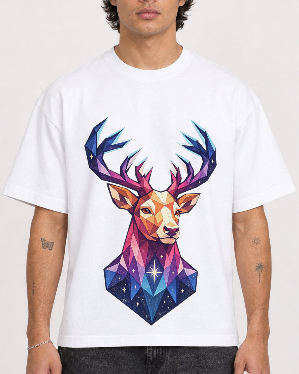 Mockup Boxy Heavyweight Tee White male close-up 30