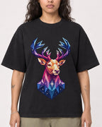 Mockup Boxy Heavyweight Tee Black female close-up 30