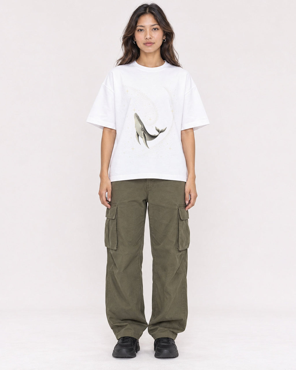Mockup Boxy Heavyweight Tee White female full-body 02
