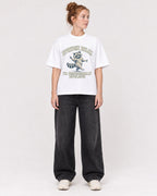 Mockup Boxy Heavyweight Tee White female full-body 28