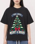 Mockup Boxy Heavyweight Tee Black female close-up 01