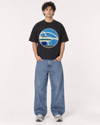 Mockup Boxy Heavyweight Tee Black male full-body 26