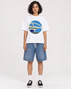 Mockup Boxy Heavyweight Tee White female full-body 26