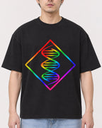 Mockup Boxy Heavyweight Tee Black male close-up 13