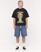 Mockup Boxy Heavyweight Tee Black male full-body 39