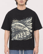 Mockup Boxy Heavyweight Tee Black male close-up 03