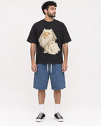 Mockup Boxy Heavyweight Tee Black male full-body 07