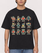 Mockup Boxy Heavyweight Tee Black male close-up 06