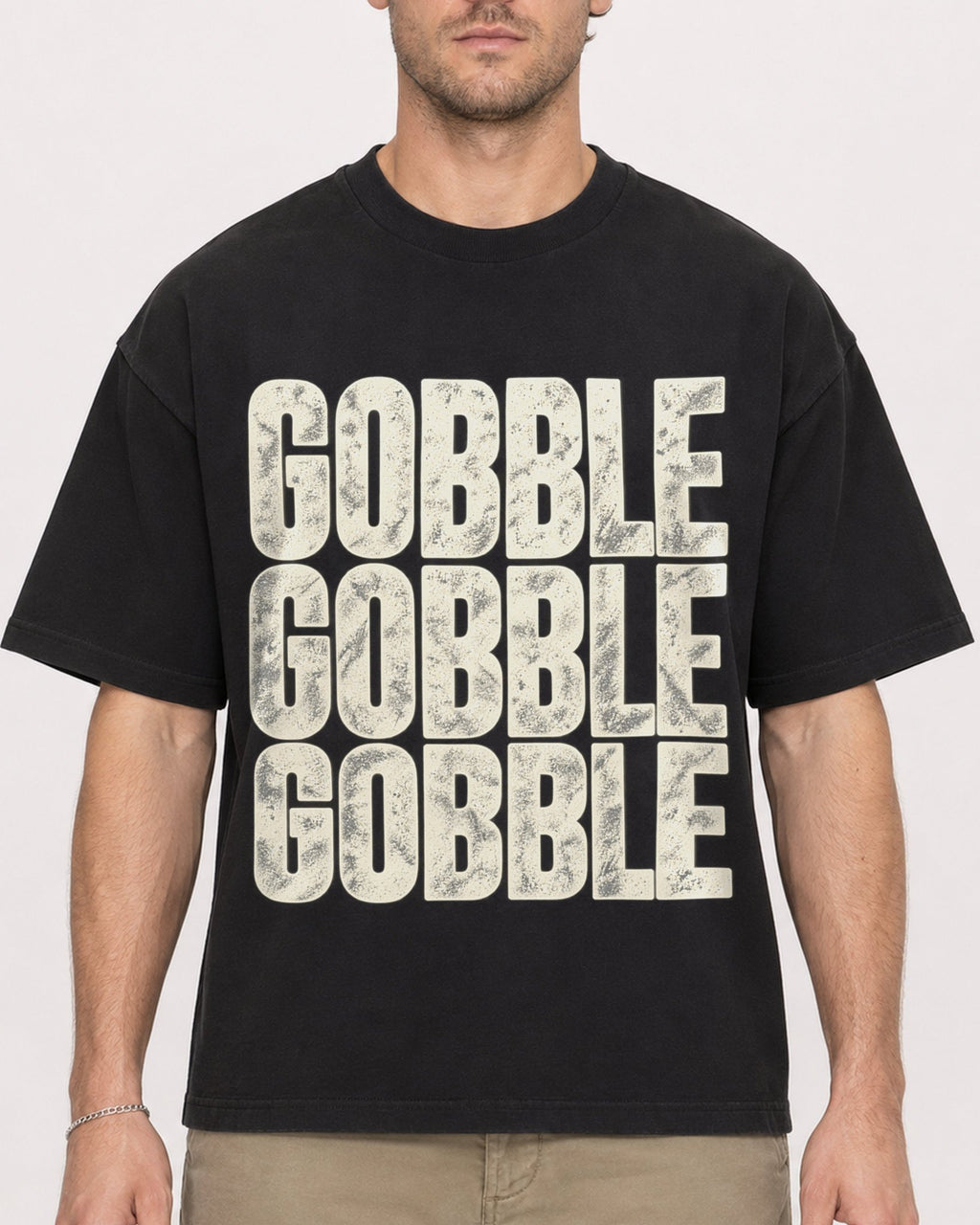 Mockup Boxy Heavyweight Tee Black male close-up 08