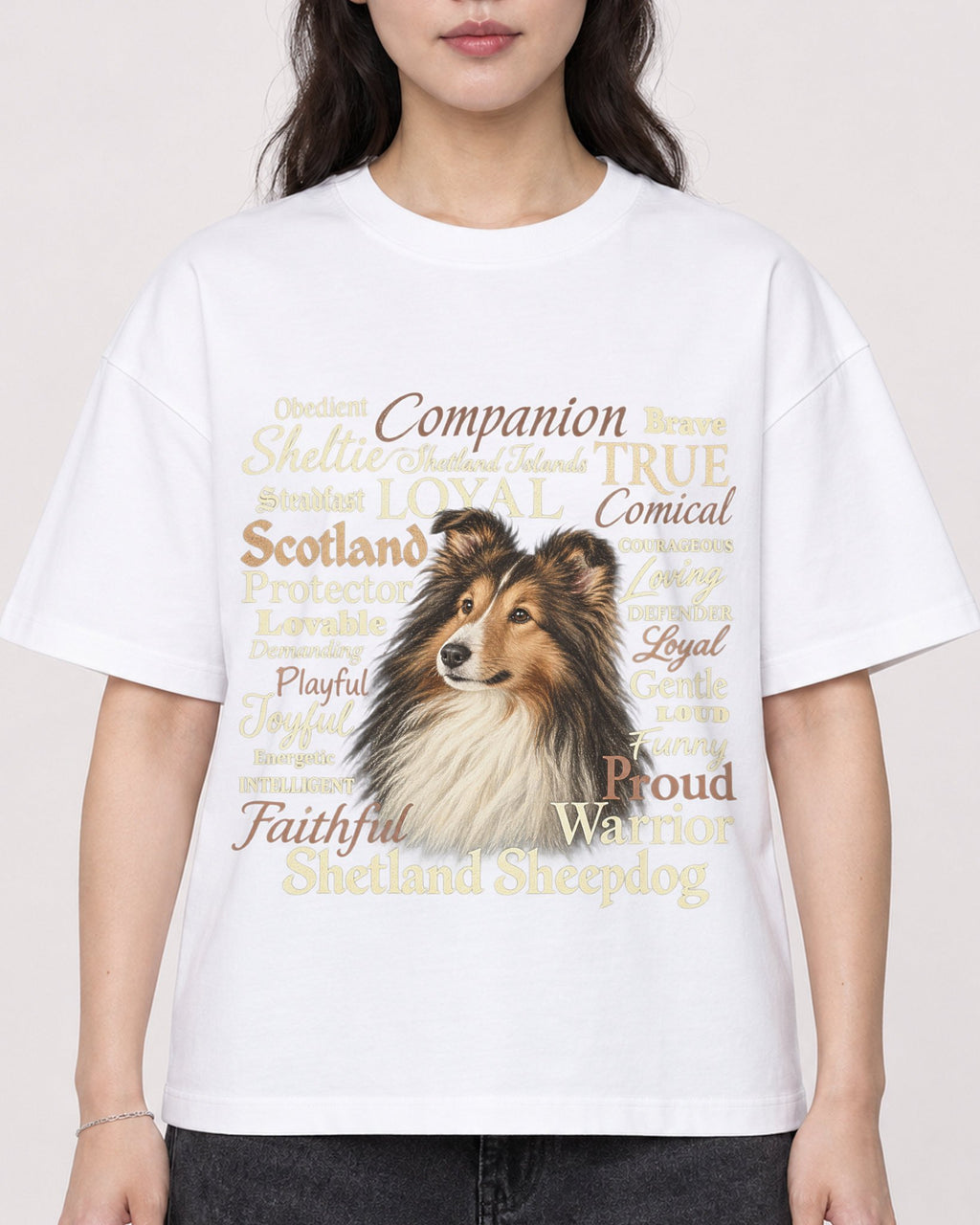 Mockup Boxy Heavyweight Tee White female close-up 03