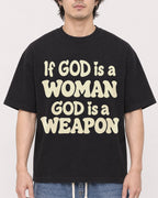 Mockup Boxy Heavyweight Tee Black male close-up 03