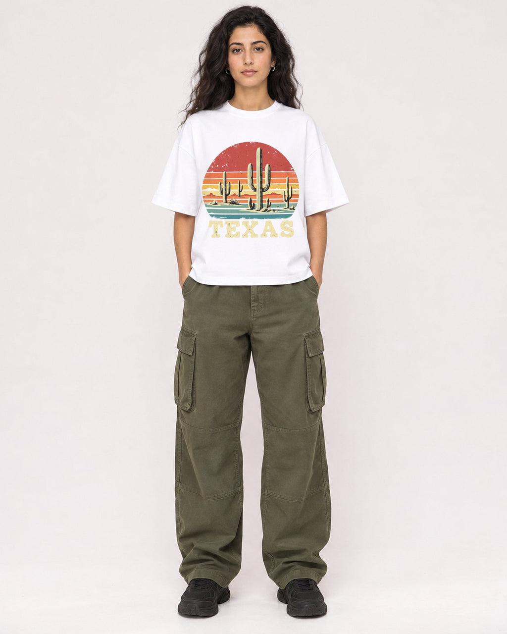 Mockup Boxy Heavyweight Tee White female full-body 07