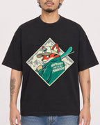 Mockup Boxy Heavyweight Tee Black male close-up 42