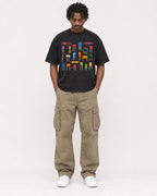 Mockup Boxy Heavyweight Tee Black male full-body 04