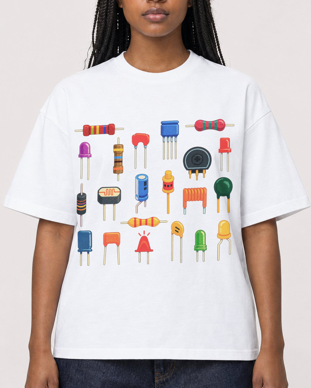 Mockup Boxy Heavyweight Tee White female close-up 04