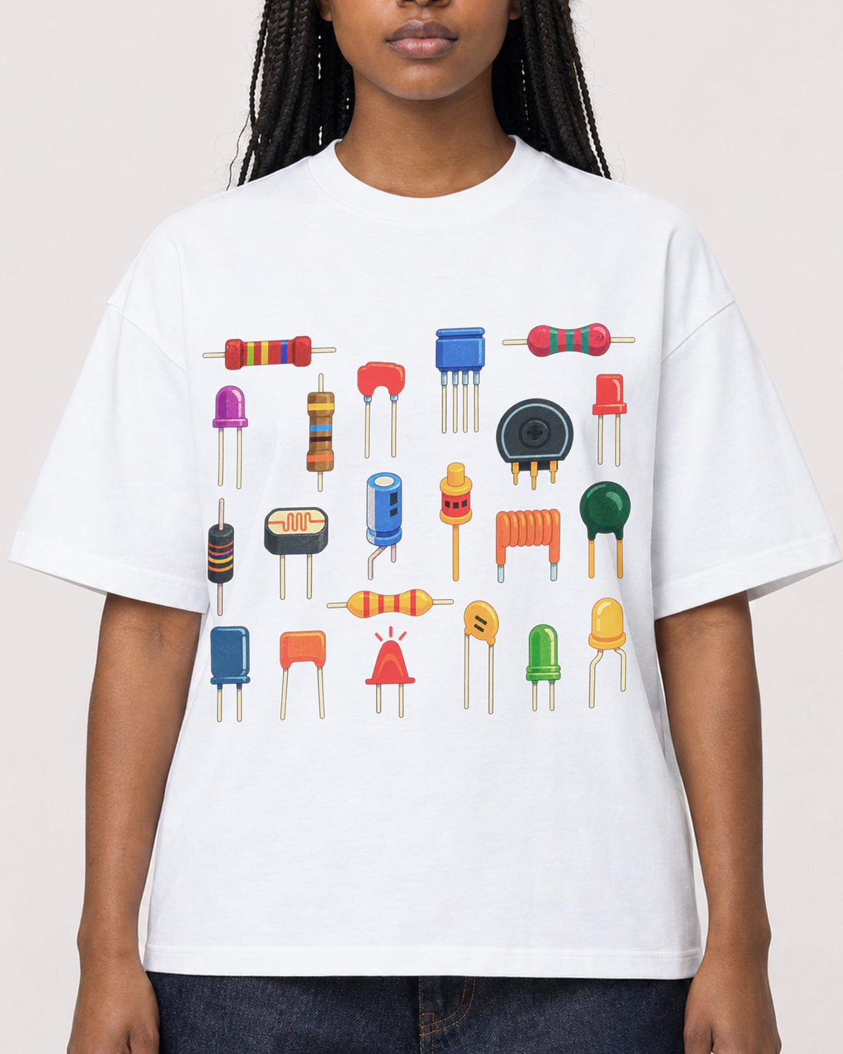 Mockup Boxy Heavyweight Tee White female close-up 04