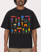 Mockup Boxy Heavyweight Tee Black male close-up 04