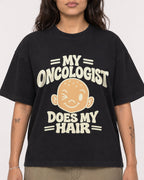 Mockup Boxy Heavyweight Tee Black female close-up 06
