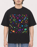 Mockup Boxy Heavyweight Tee Black male close-up 03