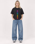 Mockup Boxy Heavyweight Tee Black female full-body 08