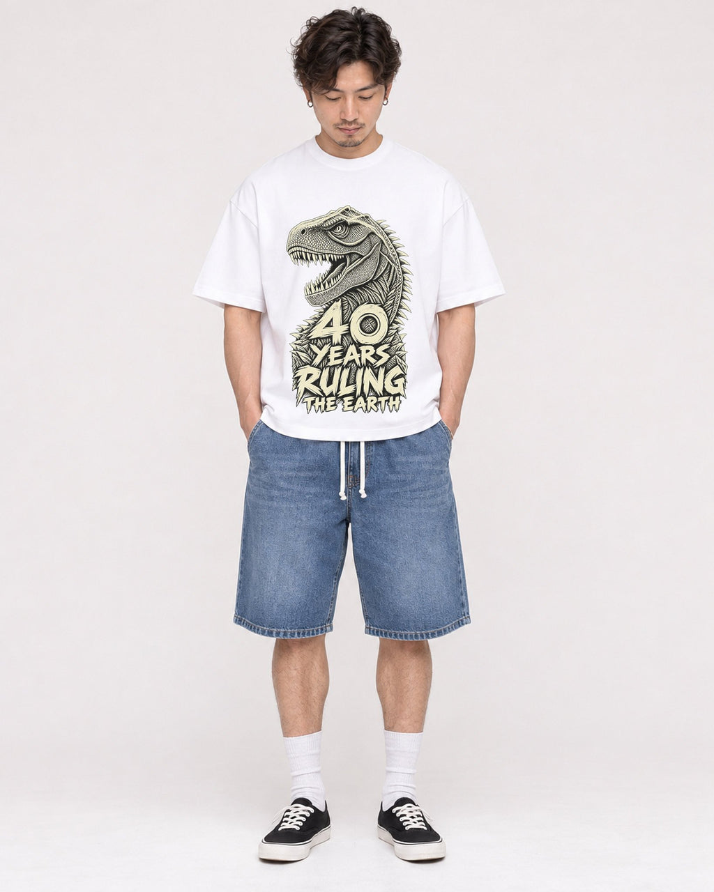 Mockup Boxy Heavyweight Tee White male full-body 03