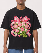 Mockup Boxy Heavyweight Tee Black male close-up 15