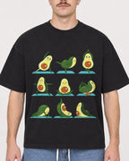 Mockup Boxy Heavyweight Tee Black male close-up 39