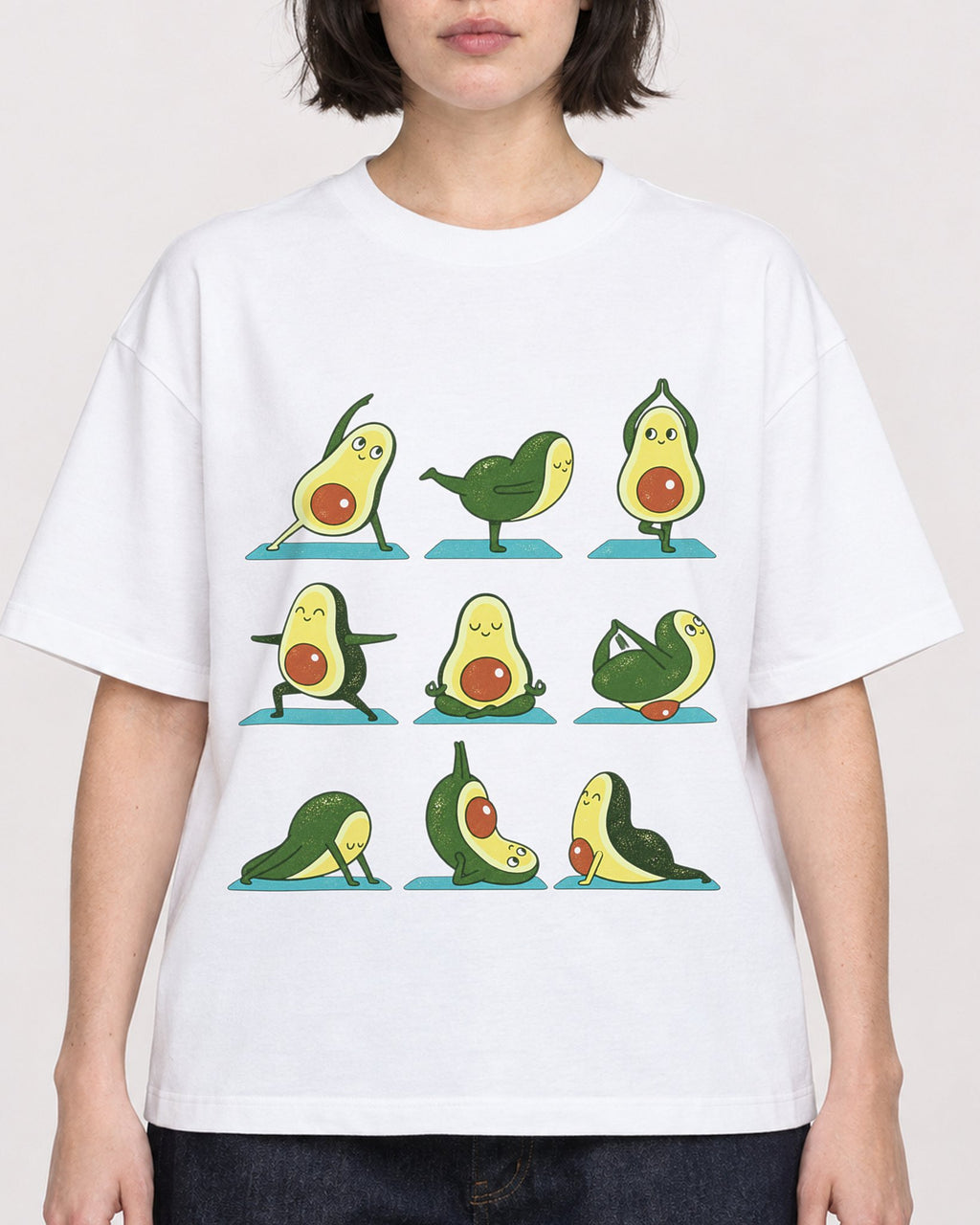 Mockup Boxy Heavyweight Tee White female close-up 39