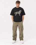 Mockup Boxy Heavyweight Tee Black male full-body 08