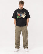 Mockup Boxy Heavyweight Tee Black male full-body 08