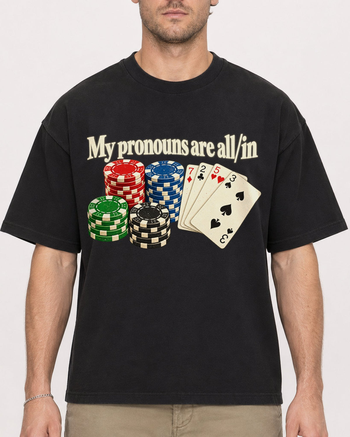 Mockup Boxy Heavyweight Tee Black male close-up 08