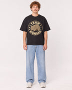 Mockup Boxy Heavyweight Tee Black male full-body 09