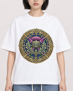 Mockup Boxy Heavyweight Tee White female close-up 11