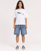 Mockup Boxy Heavyweight Tee White female full-body 06
