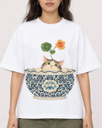 Mockup Boxy Heavyweight Tee White female close-up 02