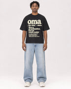Mockup Boxy Heavyweight Tee Black male full-body 05