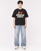 Mockup Boxy Heavyweight Tee Black male full-body 01