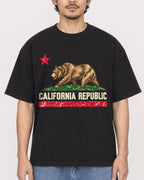 Mockup Boxy Heavyweight Tee Black male close-up 02
