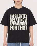 Mockup Boxy Heavyweight Tee Black male close-up 11