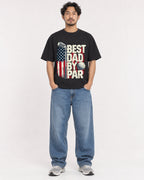 Mockup Boxy Heavyweight Tee Black male full-body 02