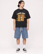 Mockup Boxy Heavyweight Tee Black male full-body 43