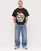 Mockup Boxy Heavyweight Tee Black male full-body 18
