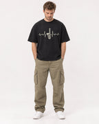 Mockup Boxy Heavyweight Tee Black male full-body 08